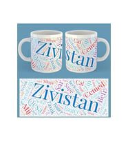 Kürtçe Kış Terimleri Kupası - Peyvên Zivistanê Porselen Kupa Bardak (Beyaz)