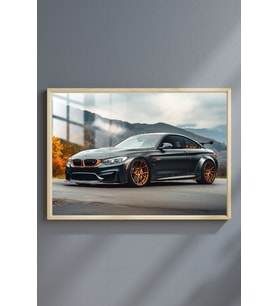 Araba Bmw M4 Çerçeveli Metal Poster Tablo
