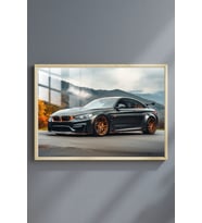 Araba Bmw M4 Çerçeveli Metal Poster Tablo