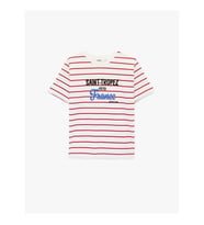 Koton Saint-Tropez Baskılı Çizgili Kırmızı Kadın T-Shirt 6SAK50097EK