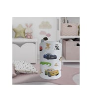 MEKTA HOME BEBEK VE ÇOCUK ODASI Yol Hayvan ve Araba Desenli Oyuncak Sepeti