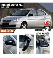 Hyundai Accent Uyumlu Era (2005-2011) Batman Yarasa Ayna Kapağı (Parlak Siyah)