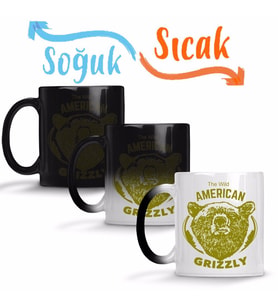 American Grizzly Sihirli Kupa Bardak Porselen