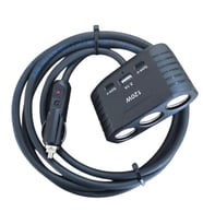 Araç Çakmak Uzatma Kablosu Çakmaklık Çoklayıcı USB,Type-C çıkışlı 12V/10A/120W 2 X1,5mm TTR Bakır 2 Mt-YK-OT732