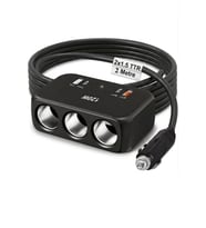 Araç Çakmak Uzatma Kablosu Çakmaklık Çoklayıcı USB,Type-C çıkışlı Hızlı Şarj 12-24V/10A/120W 2 X1,5mm TTR Bakır 2Mt