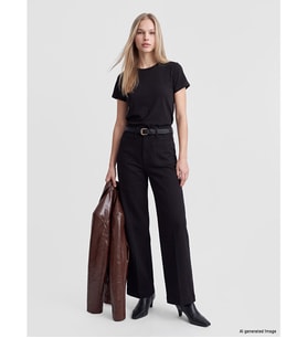 LCW Jeans Siyah Yüksek Bel Culotte Kadın Jean Pantolon