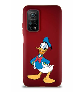 Xiaomi Mi 10T Soft Premier Kapak Donald Duck-C Tasarımlı Silikon Kılıf - Mürdüm (Şeffaf)