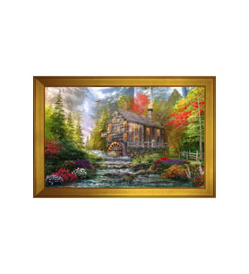 Manzara Temalı Kanvas Tablo 80 x 110 cm Gold Çerçeve