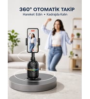 Lexroo Yapay Zeka Destekli Yüz Takip Özellikli 360 Derece Dönen Masaüstü Telefon Sabitleyici Yeni