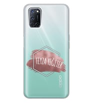 Oppo Rose Brush Tasarımlı Şeffaf Telefon Kılıfı