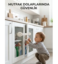 Çocuk Güvenlik Dolap ve Çekmece Kilidi Güçlü Yapışkanlı Emniyet Kilidi