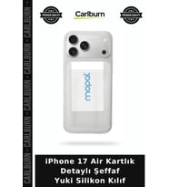 iPhone 17 Air Kartlık Detaylı Şeffaf Yuki Silikon Kılıf Cihaz Telefon Cep