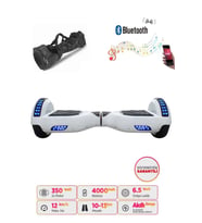 Citymate Elektrikli Kaykay Hoverboard Full Ledli Bluetooth Hoparlörlü 6.5 Inch Çanta Hediyeli Beyaz