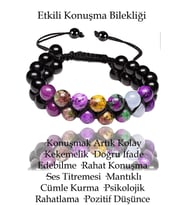 Sertifikalı Etkili Konuşma Doğal Taş Bileklik - (mix Taşlar) (Çok Renkli)