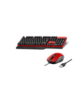 Klavye Ve Mouse Seti - Kırmızı Siyah HD861K