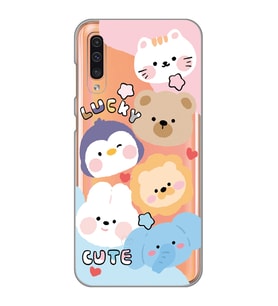 Samsung Galaxy A70 Uyumlu Cute Animals Tasarımlı Şeffaf Telefon Kılıfı