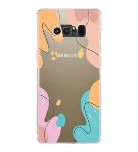 Samsung Galaxy Note 8 Uyumlu Kamera Korumalı Kapak Karışık Renkler Tasarımlı  Şeffaf  Kılıf