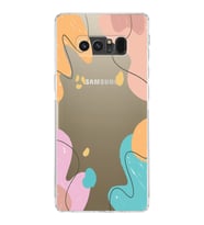 Samsung Galaxy Note 8 Uyumlu Kamera Korumalı Kapak Karışık Renkler Tasarımlı  Şeffaf  Kılıf