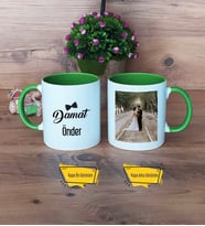 Damat Kupa Bardak Yeşil Fotoğraflı