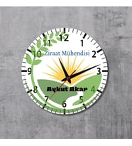 Ziraat Mühendislerine Özel Tasarımlı Hediye Duvar Saati Cam Duvar Saati
