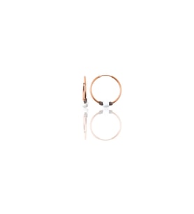 Söğütlü Silver Gümüş rose 14 mm  beyaz taşlı halka küpe