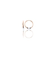 Söğütlü Silver Gümüş rose 14 mm  beyaz taşlı halka küpe