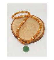 Aventurin Taşlı Rudraksha Tohum Kolye Dolama Bileklik 8mm (49734)