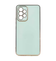 Samsung Galaxy A53 5G Kılıf Kenarları Gold Kamera Korumalı Renkli Pastel Silikon Açık Yeşil BARK (Açık Yeşil)