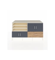 Kronos Konsol 5 Raflı Tek Çekmeceli 4 Kapaklı 176x59x99 Aytaşı-Antrasit/Çam