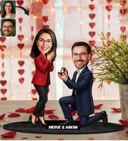BK Gift Kişiye Özel Sevgili Karikatürlü Ahşap Biblo -1, Fotoğraftan Karikatür, Sevgililer Günü Hediyesi, Ev Hediyesi