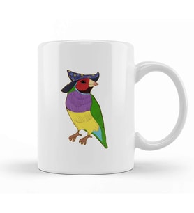 Gouldian Finch Wizard 01 Kupa Bardak Porselen
