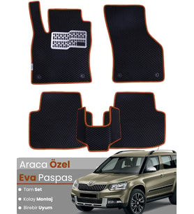 SKODA YETİ (2009-2017) Uyumlu EVA Paspas Tam Set–Oto Paspas,Araca Özel,Kolay Montaj