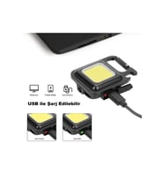 Mini Led Anahtarlık El Feneri Flash Mıknatıslı Su Geçirmez Şişe Açaçaklı