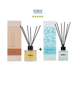 Odunsu Classic Place 120 ml + Pure Cotton 50 ml & Dekoratif Ortam Kokusu - Bambu Çubuklu