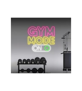 GYM MODE ON Yazılı ve Şekilli Neon Tabela