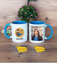 Öğretmenler Günü Hediyesi Kupa Bardak Mavi Fotoğraflı