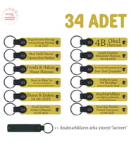 Sarı & Lacivert, Kitapçıdan Okurlarına Küçük Bir Hatıra, 34’lü Set, Kişisel Mesajlı Deri Anahtarlık
