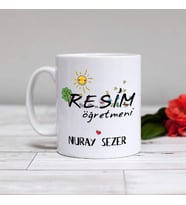 Kişiye Özel Resim Öğretmeni Kupa Bardak HA27 (Beyaz - Beyaz)