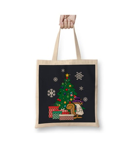 Sailor Moon Secret Squirrel Around The Christmas Tree Yılbaşı Beyaz Bez Çanta Uzun Saplı
