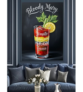 Bloody Mary Kokteyl İçecek Dekoratif Kanvas - Mdf Ahşap Tablo