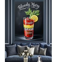 Bloody Mary Kokteyl İçecek Dekoratif Kanvas - Mdf Ahşap Tablo