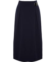 Moda Tesettür Regular Düz Desen Günlük Uzun Boy Kemer Detaylı Dokuma Etek