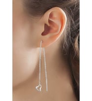 Kalpli 925 Ayar Gümüş Zincir Küpe - K016901