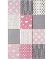 Eliana Home Baskılı, Yıkanabilir Kaymaz Taban Çocuk Halısı LNA4072 100x150 cm (Pembe)