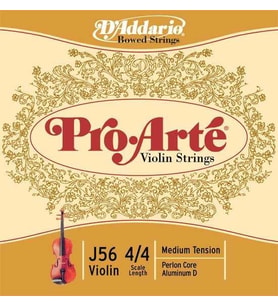 D'Addario J56 Pro-Arté Keman Tel Seti (4/4)  Naylon Özlü Yumuşak Tını Neme Karşı Toleranslı Yapı ve Konforlu Parmak Tuşesi