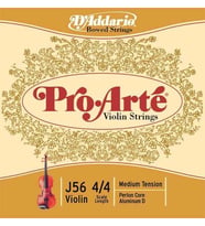 D'Addario J56 Pro-Arté Keman Tel Seti (4/4)  Naylon Özlü Yumuşak Tını Neme Karşı Toleranslı Yapı ve Konforlu Parmak Tuşesi