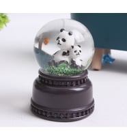 HEDİYELİK LED IŞIKLI PANDA FİGÜRLÜ CAM KÜRE
