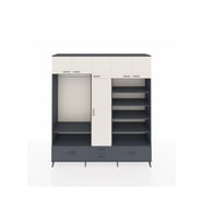 Hyperion Dolap 18 Raflı 4 Çekmeceli Tek Askılı 220x44x243 Antrasit-Aytaşı/Antrasit