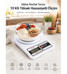 Net Lcd Ekran Ve Otomatik Kapanma Özelliği İle Uzun Ömürlü Dijital Mutfak Tartısı