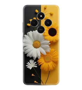 Xiaomi 14C Kılıf Boutique Baskılı Resimli Sarı Beyaz Çiçek Pcode -044